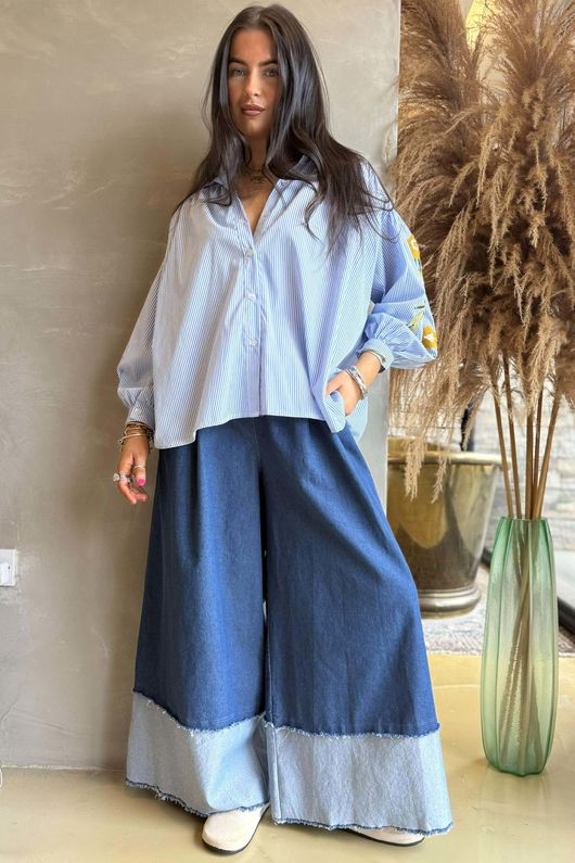 Hutton Crewel Work Shirt Sky